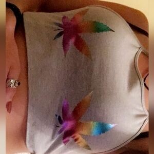 Me You Versus Life Weed Halter Top Medium